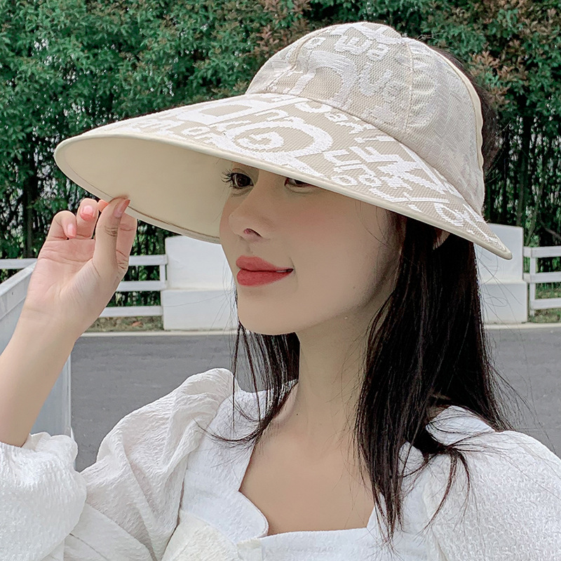 2024 Spring/summer New Lace Empty Top Hat Women's Hat Outdoor Outgoing Sunshade Hat Thin Fashion Casual Simple Versatile Sun Hat_voghion.com
