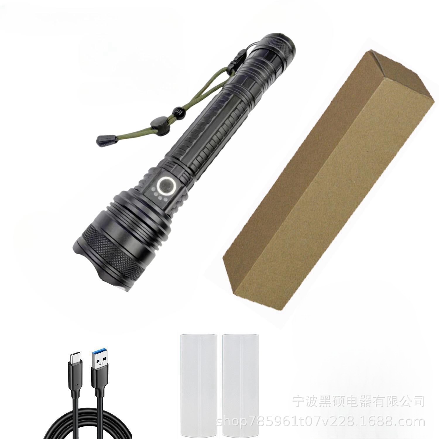 Lintera de luz brillante transfronteriza de aleación de aluminio carga linterna de emergencia al aire libre antorcha de patrulla de larga duración