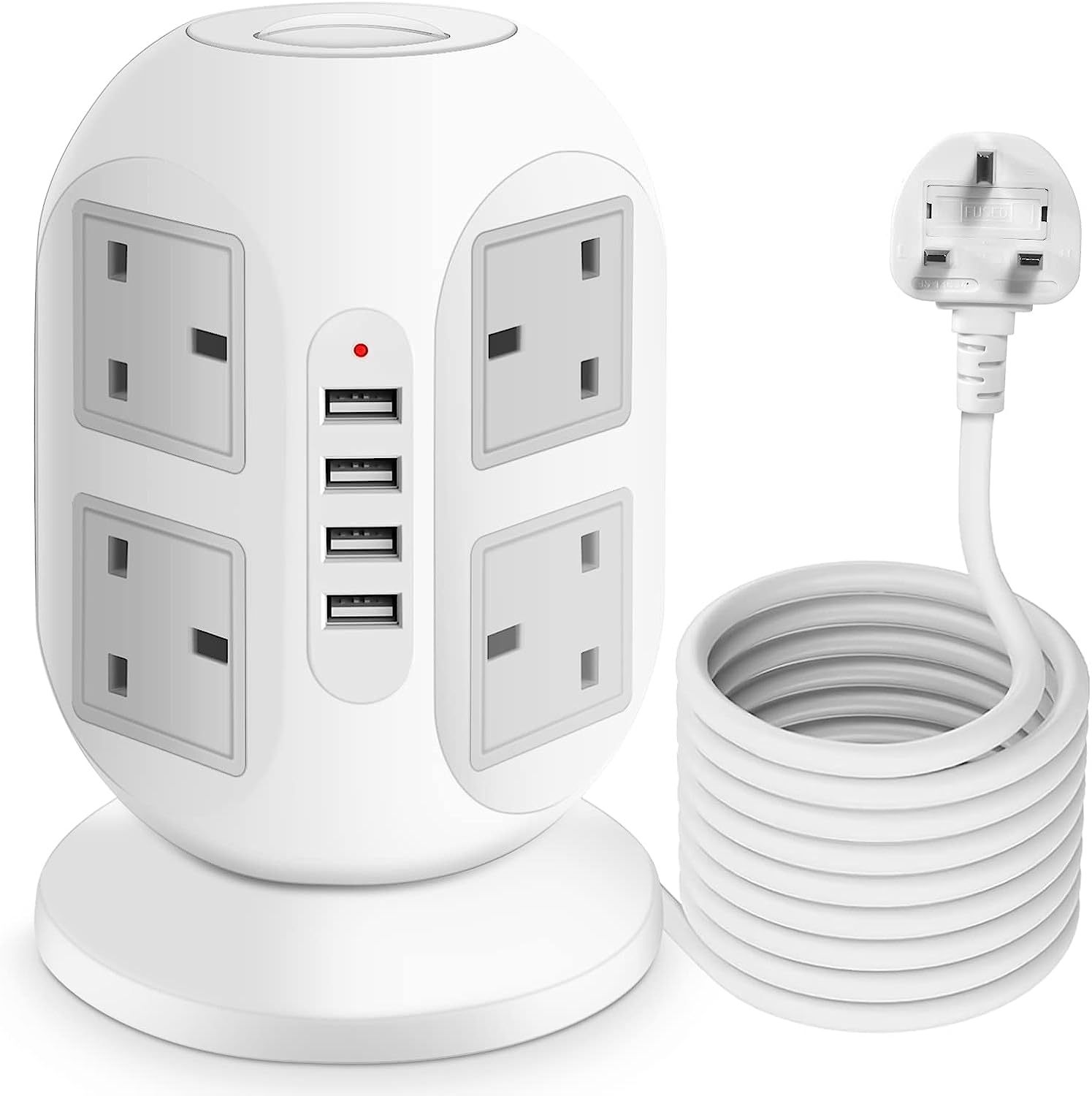 厂家私模新款立式插座带防雷过载保护八孔4USB 可做美规英规插孔
