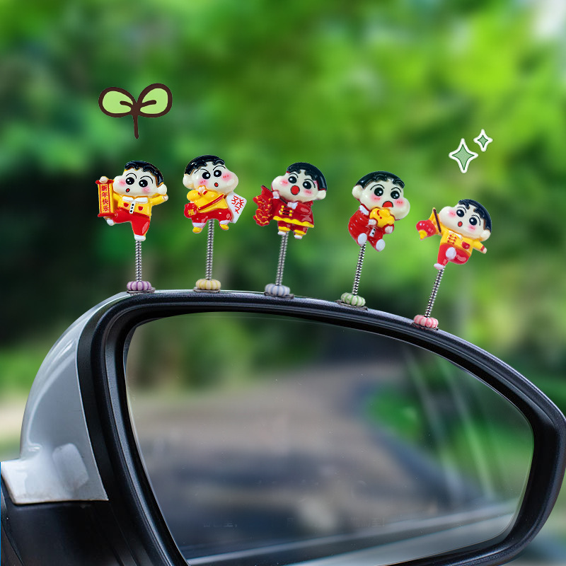 Nuevos adornos de coche súper lindos Año nuevo pequeño nuevo pequeño automóvil de dibujos animados consola central de navegación decoraciones de la pantalla sacudiendo la cabeza