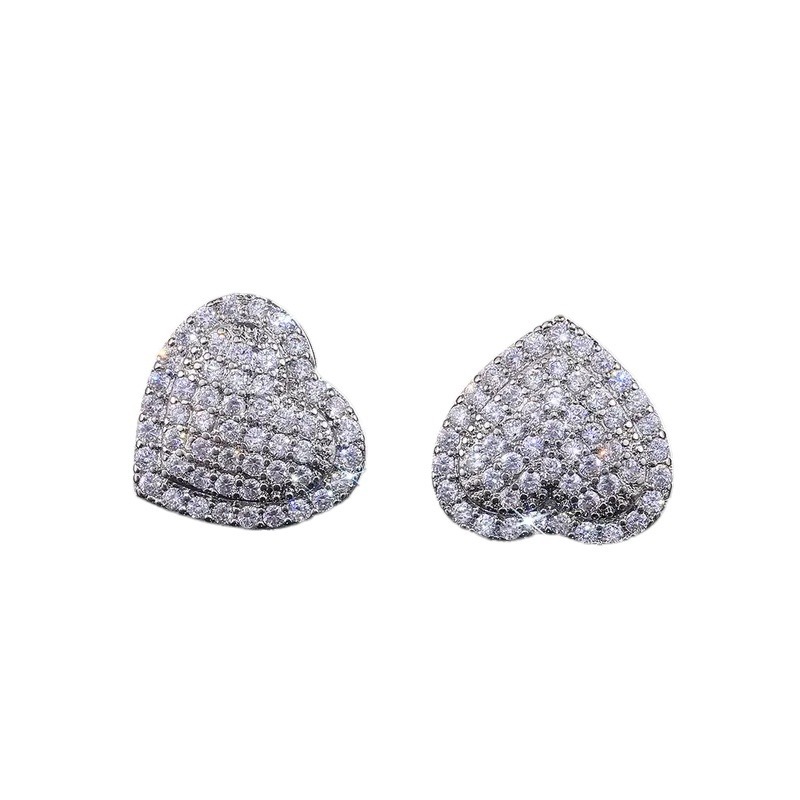 Brincos femininos em formato de coração com zircônia micro incrustada, novos e modernos, mais vendidos, presente de aniversário de casamento_voghion.com