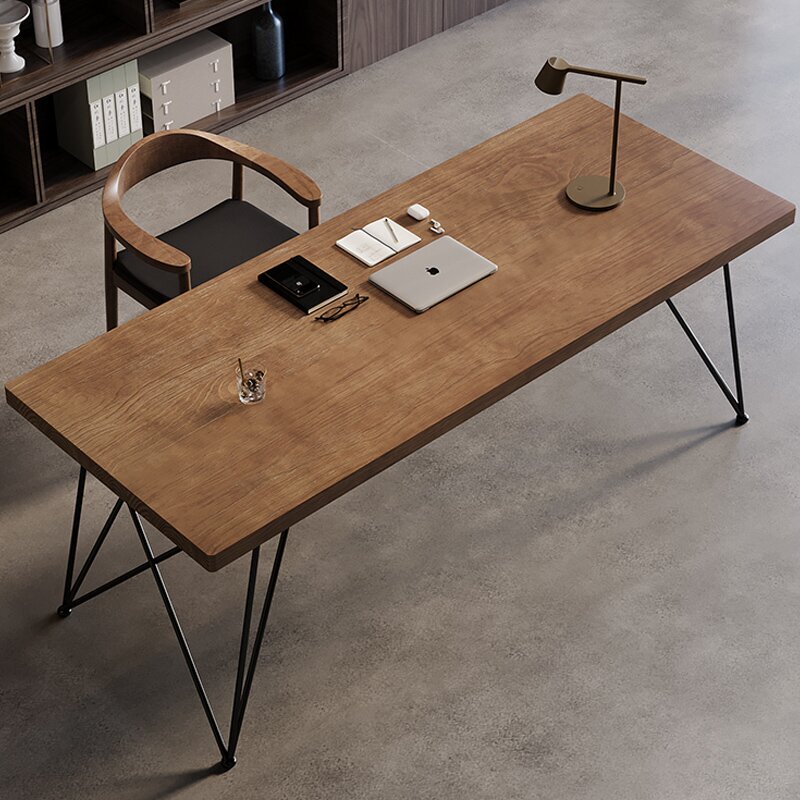 Nordic Solid Wood Desktop Computer Desk for Home Use, Simple Office Desk, Bedroom Desk, Large Board Table, Long Workbench