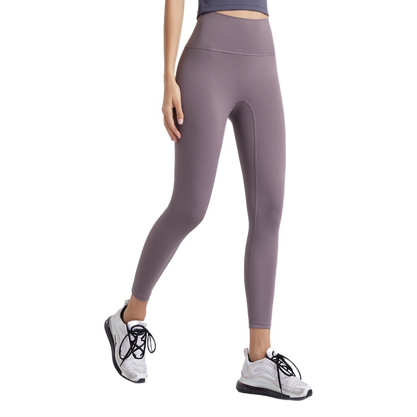 Europa y América transfronteriza nuevos pantalones de yoga nude cintura alta Levantamiento de cadera sin vergüenza línea apretada correr fitness Pantalones deportivos