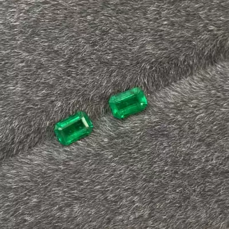 1.2ct玻璃体赞比亚祖母绿配对裸石镶嵌耳钉耳环耳饰品天然彩宝石