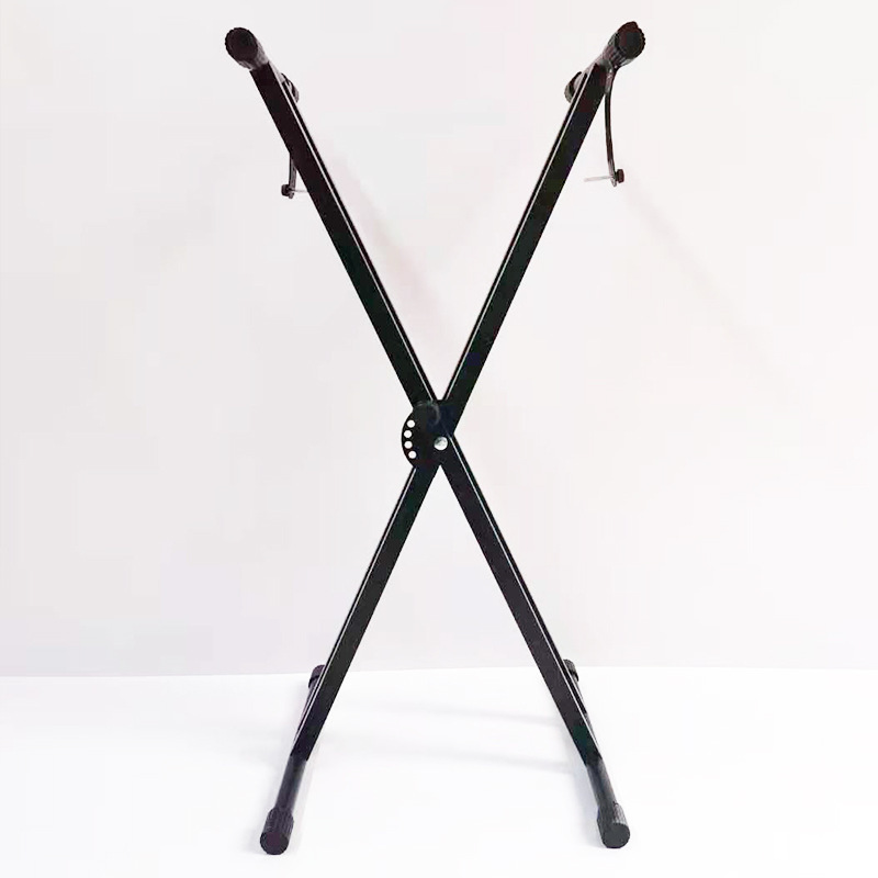 Fábrica de pie de piano al por mayor desmontaje de doble tubo soporte de piano soporte de órgano electrónico estante en forma de X
