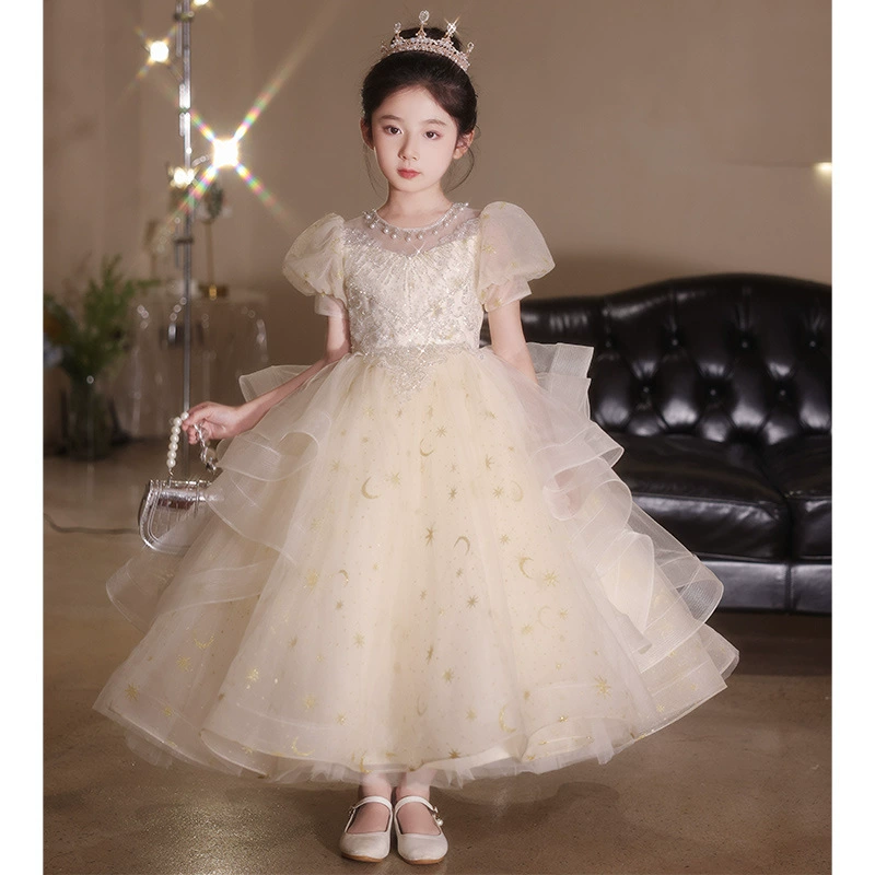 Children's elite evening dress, small princess costume, piano performance costume
