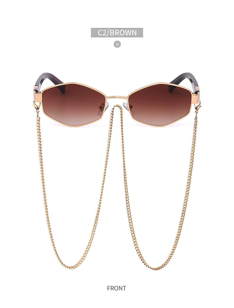 New Fashion Korean Style Chain Irregular Frame Sunglasses display picture 9