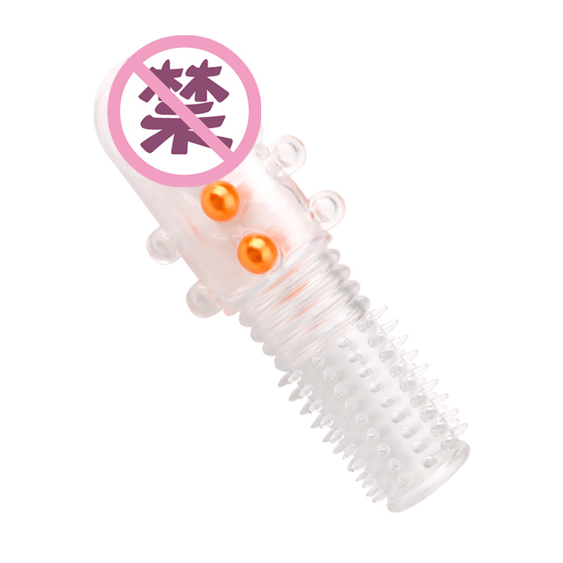 Wolf Tooth Textured Condom Sleeve, Spiked Dragon Ball Design, Purple Extended Fit — detail image 1