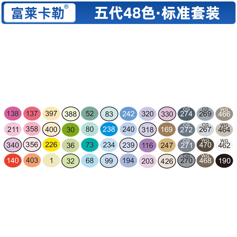 Cinco generaciones estándar 48 colores