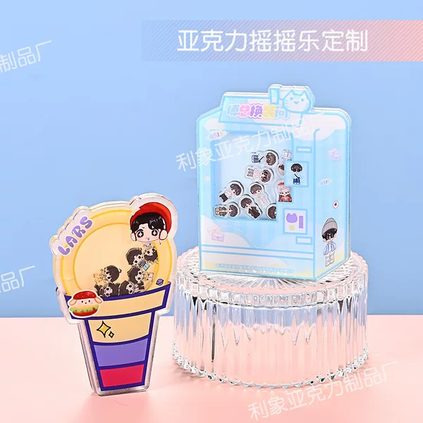Acrylic Shake Particle Pieces Customized Cartoon Animation Star Peripheral Q Version Idol Head Window Pieces