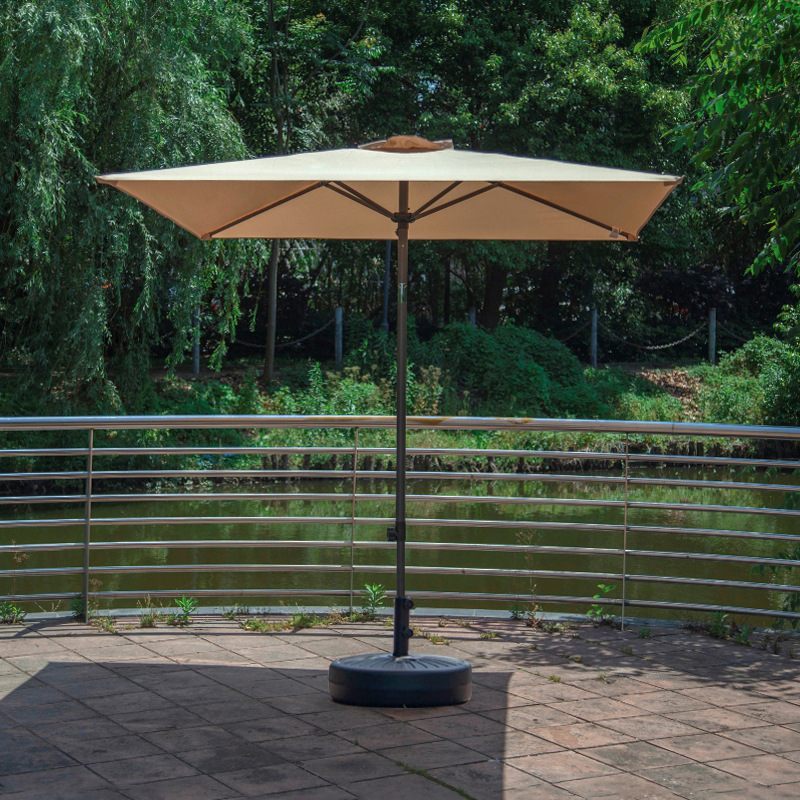 베이지색, 햇빛과 비를 차단하고 높이 조절 가능, 베이스 없음