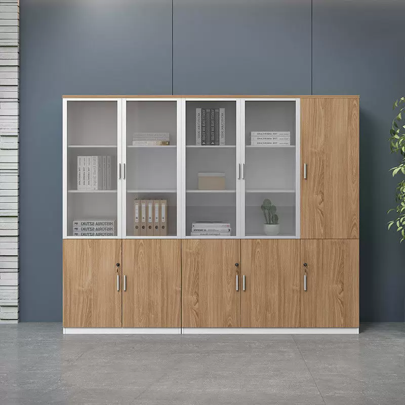 现代简约办公室老板桌配套书柜资料柜文件柜木质小柜子储物档案柜