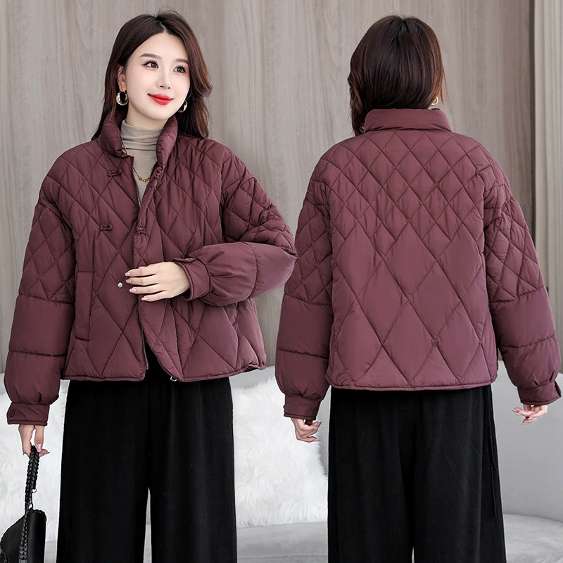 Китайский стиль маленький новогодний короткий хлопчатобумажный женский бутик свободная холодостойкая хлебная одежда корейская версия толстое пальто