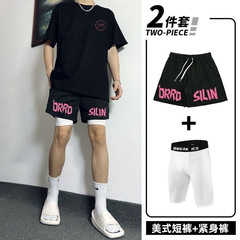 アメリカのトレンディな新しいスタイルの男性用膝丈ショーツ、スポーツ速乾性バスケットボールパンツ、ランニングトレーニングフィットネスレギンス