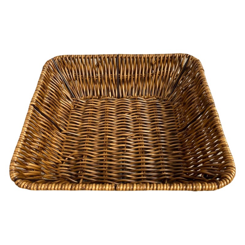 Cesta de frutas tejida merienda pan merienda cesta supermercado fruta y verdura exhibición cesta de merienda cesta cuadrada cesta de almacenamiento tejida