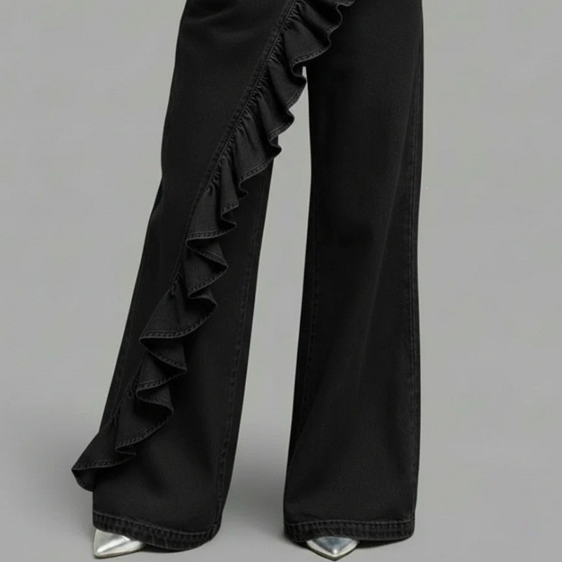 Jeans de Mezclilla de Tiro Medio para Mujer, Estilo Retro y Ligeramente Elásticos para Uso Casual image 9