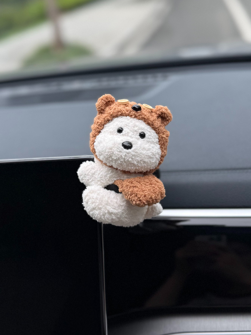 Cute West Highland etc. stand doll, detachable, no-stick magic accessory, car dashboard decoration, puppy ornament