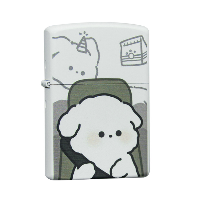 조로 - 화이트 래커 보드 - 컬러 인쇄 - 커플 여자 강아지