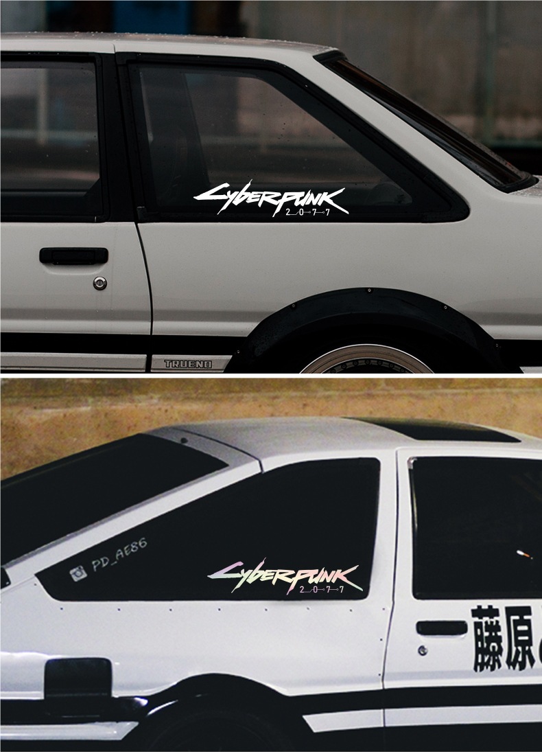 Cyberpunk 2077 Car Electric Vehicle Sticker Body Eyebrow Modification