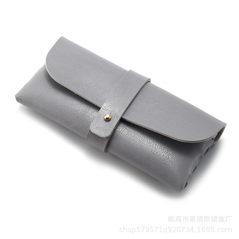 厂批眼镜盒现货新款单钉皮质墨镜包手工编织太阳镜盒子可印LOGO|undefined
