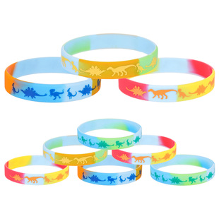 Amazon cross-border new dinosaur silicone bracelet children's cartoon wristband dinosaur party gifts wholesale