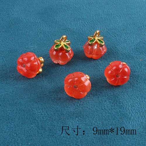 New Product Ancient Sand Gold Butterfly Knot Gourd Embroidered Jade Pendant DIY Bracelet Necklace Accessory Batch