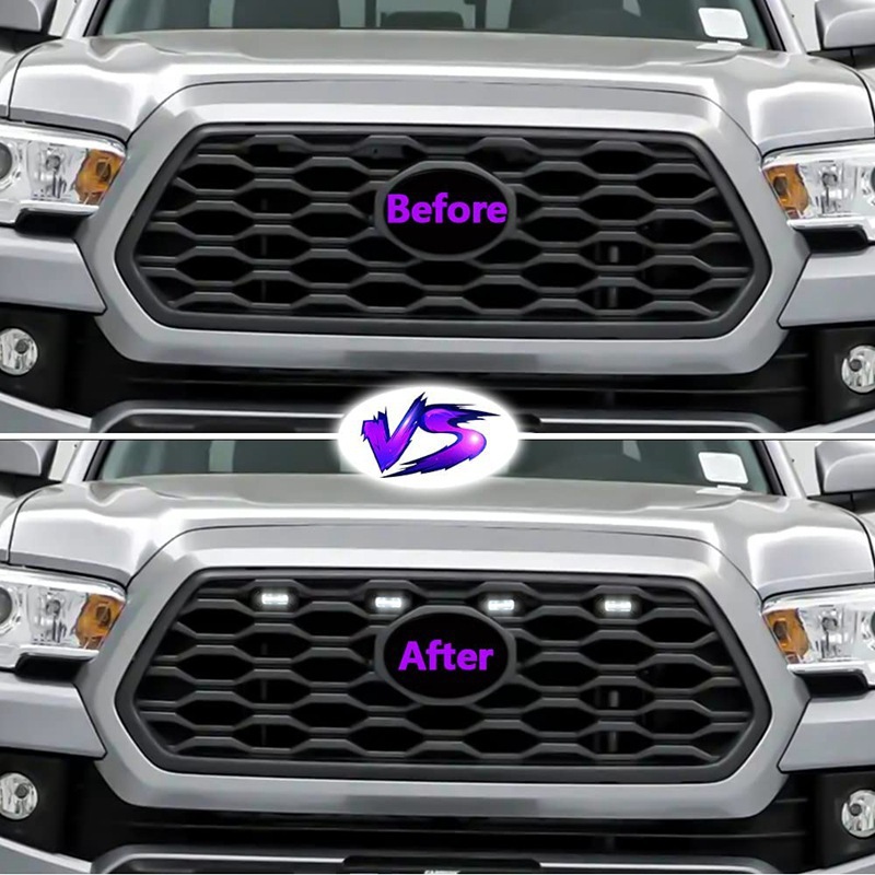 Suitable for 2020Toyota tacoma TRD Off-Road Takuma New middle Net LED small yellow light change buckle