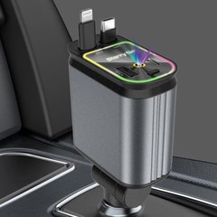 星空頂雰囲気ランプを持っている多機能急速充電車載充電器伸縮線四合一急速充電アマゾンが爆発した