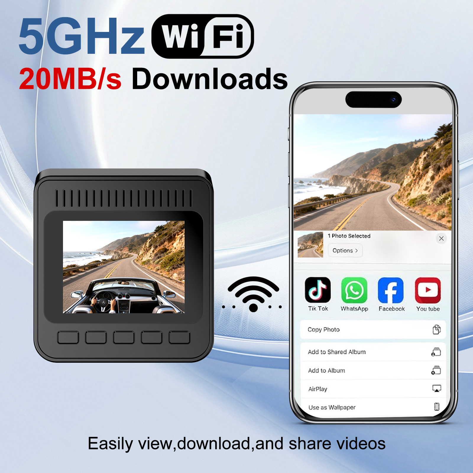 V63 4K+1080P Front and Rear Dual Recording Dash Cam GPS Parking Monitor