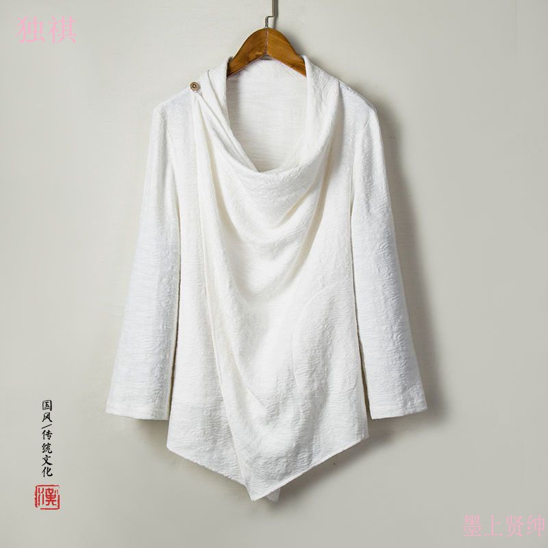Chinese-style Hanfu cape, retro Zen-inspired trench coat, Chinese-style cotton and linen jacket, Zen meditation robe, Buddhist-style Taoist robe.