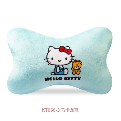 Hellokitty Car Pillow Cute Headrest - kt067-3-macaron-blue-single-pack-short-plush