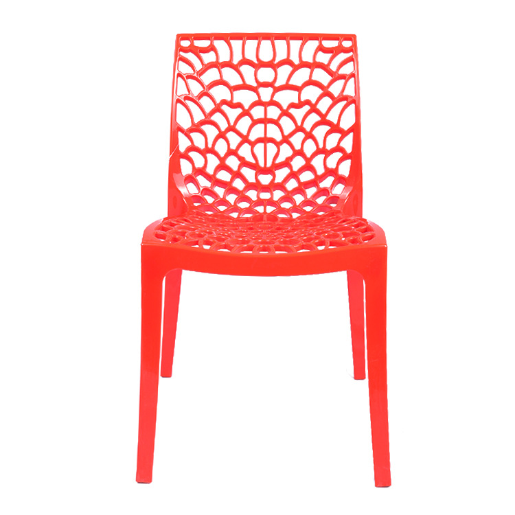 silla de respaldo nórdica simple una sola pieza de material PP respaldo adulto reposabrazos silla de comedor hueco image 6