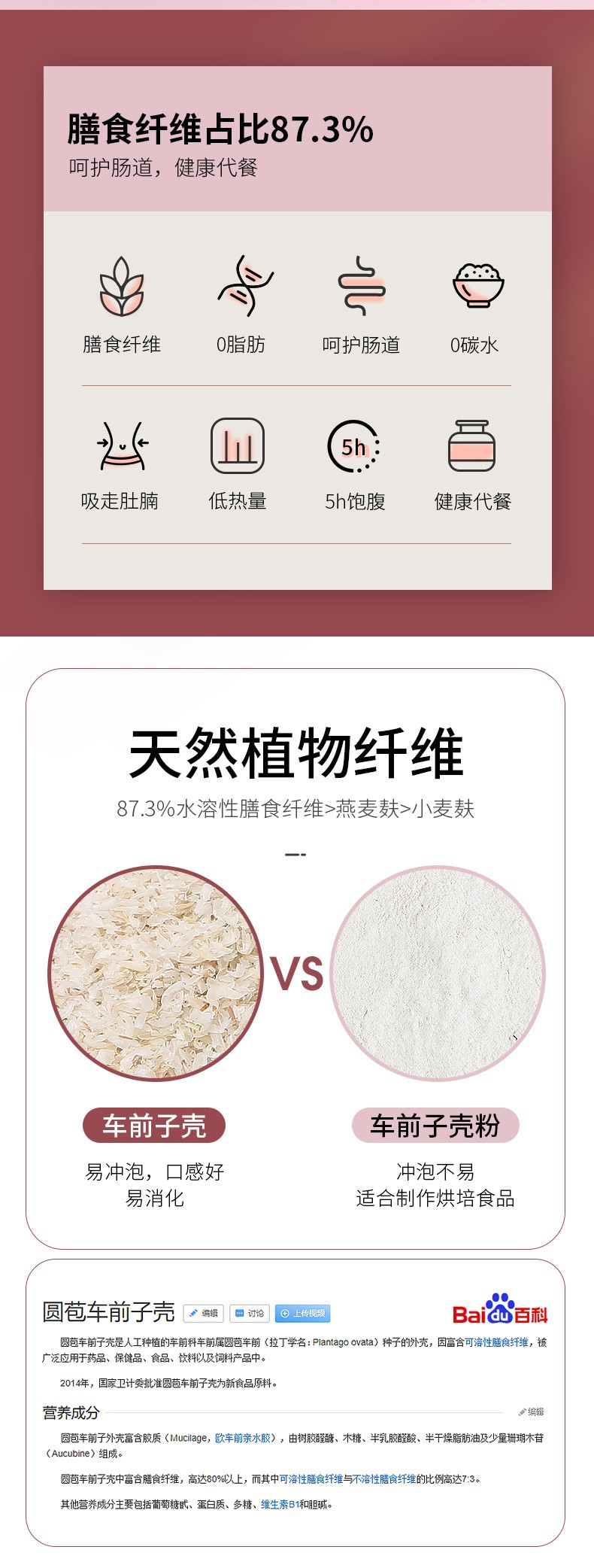 Psyllium Husk Powder Che Qian Zi Ke 500g Coarse Fiber Meal Replacement Powder for Fitness Shakes and Baking in use