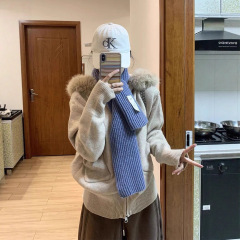 连帽拉链毛衣外套女秋季2025新款高级感慵懒宽松韩系针织开衫女装