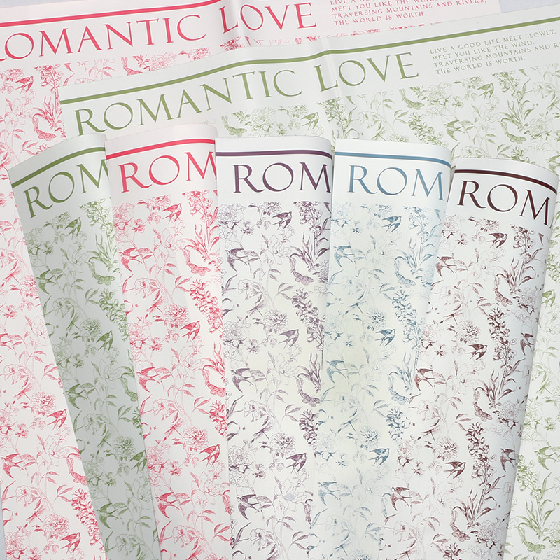 Huaxi verde tiempo floral papel de embalaje floral red película impermeable florista ramo de flores regalos papel de embalaje floral