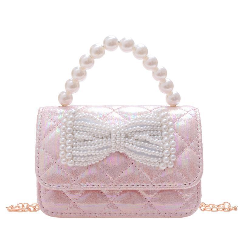 Bolso DE LOS NIÑOS 2022 nueva moda simple niñas bolsa de mensajero lindo arco princesa estilo perla moneda monedero