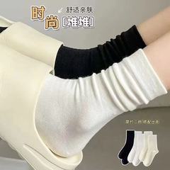 産後靴下シームレスソックス女性の夏薄いDouyin同骨なし学生バージョン春白ソックスパイルソックス