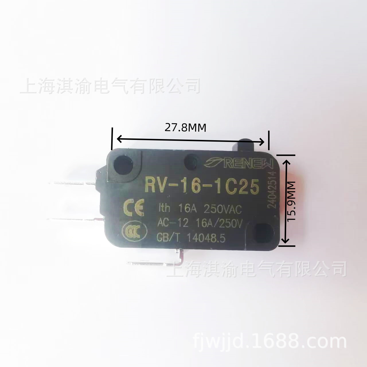 RENEW兰鸟微动开关RV-16-1C25 按钮型点动