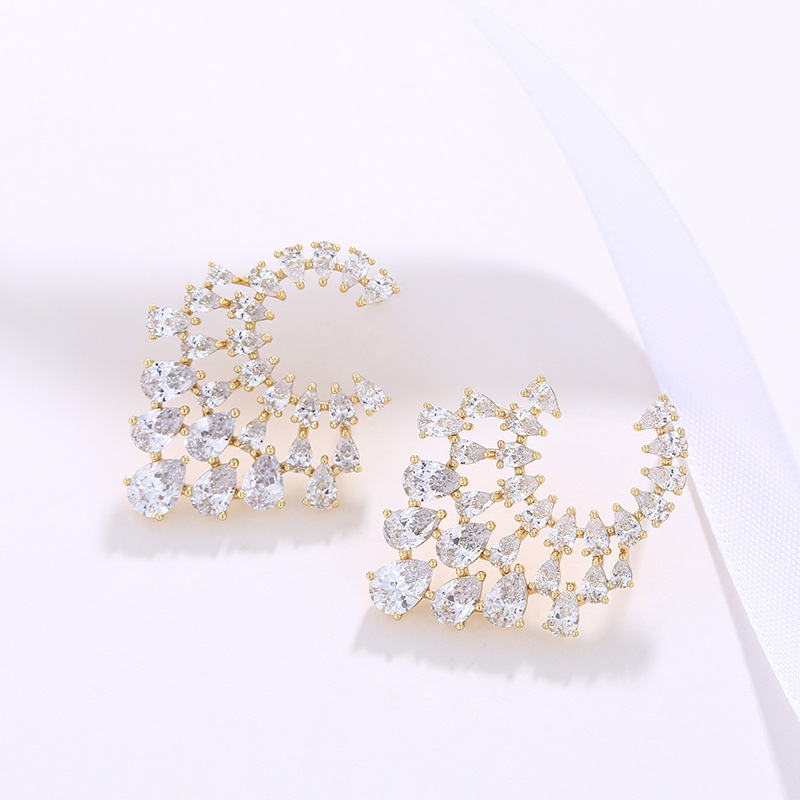 Xuking joyería de imitación de color tesoro serie elegante pendientes al por mayor en forma de gota artificial joya con incrustaciones de comercio exterior pendientes transfronterizos