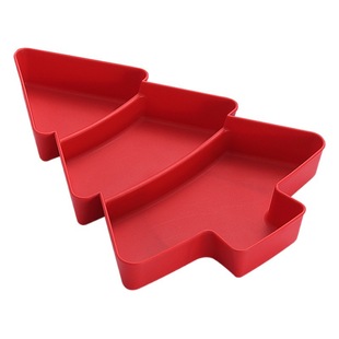 Cross-border creative Christmas tree fruit plate compartment household snack plate plastic candy dried fruit melon seed storage box