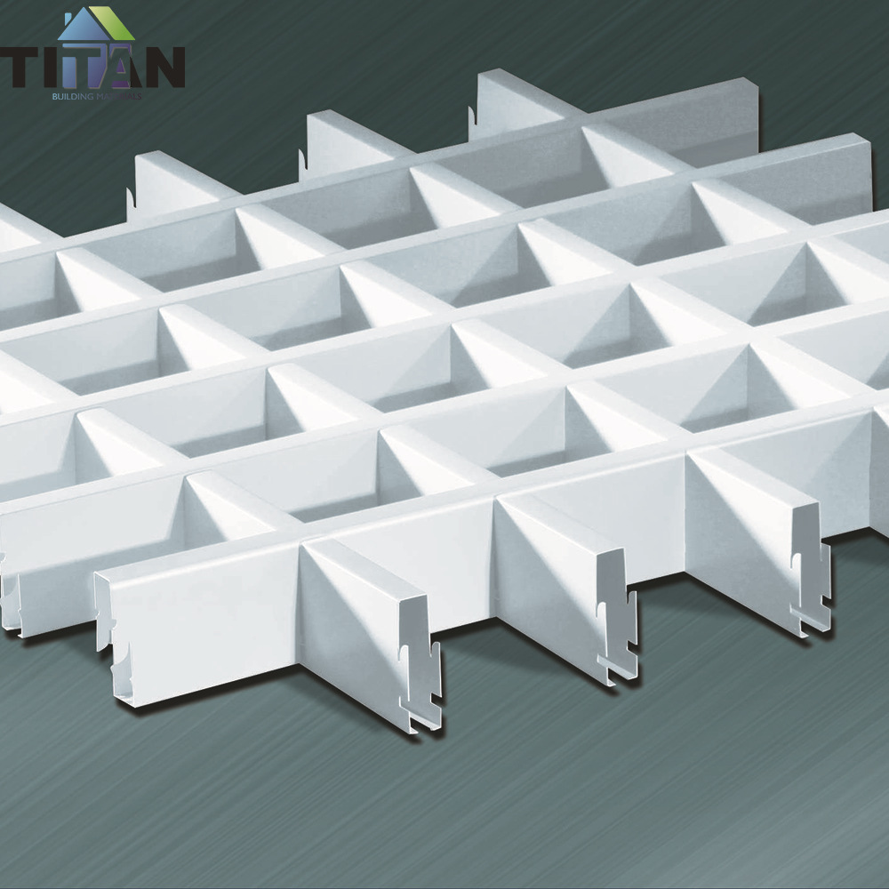 Rejilla de hierro y aluminio, material de techo integrado, autoinstalación, rejilla simple en blanco y negro, marco de uva, decoración de techo a cuadros para interiores