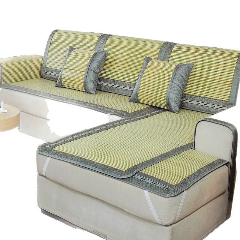 Estera de bambú cojín de sofá cojín de verano 2025 nueva sensación fría simple y moderna funda de sofá antideslizante tela de cubierta