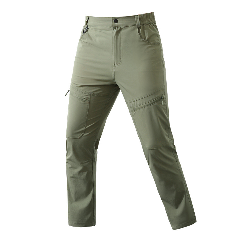 Outdoor Loose Quick-Dry Pants for Men, Elastic Thin Slim-Fit Sweat-Absorbent Breathable Sports Hiking Trekking Pants for Spring and Autumn