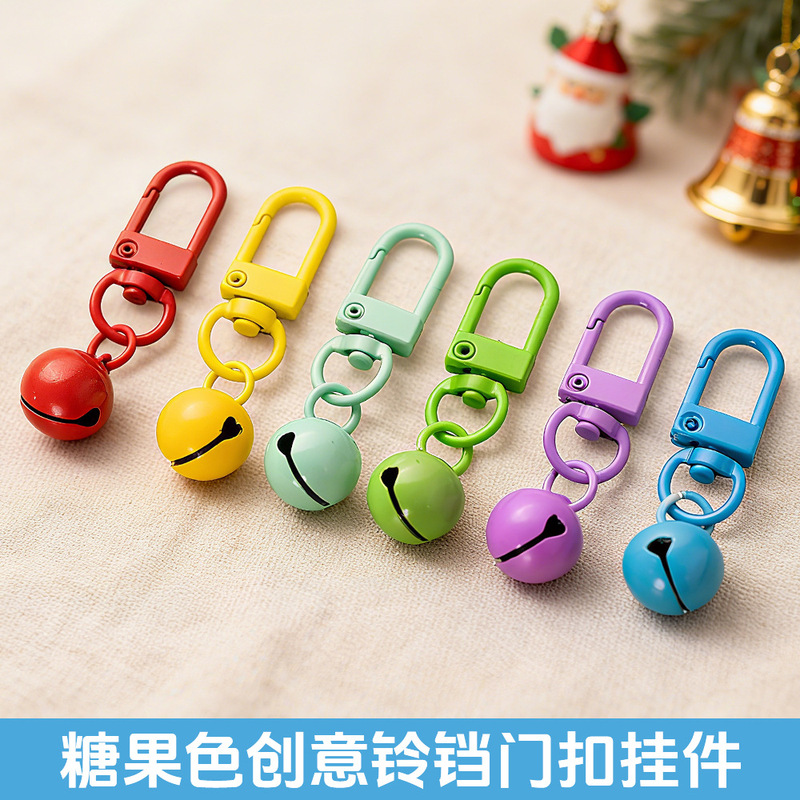 Candy Color Bell Keychain AirPods Headset Pendant Color Bag Creative Hanging Cute Girl Heart
