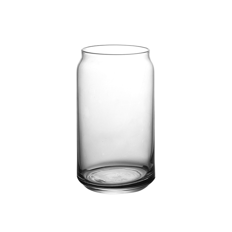 Vidrio borosilicato taza de coque latas de gran capacidad forma de vidrio taza de bebida fría de vidrio transparente de una sola capa taza de jugo