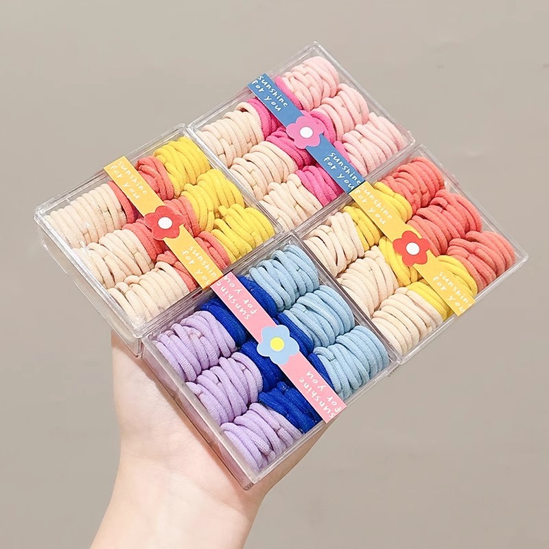 Color caramelo para niños banda elástica pequeña alta elasticidad no daña cabello de niña pulgar anillo de cabello de cabello de cola de caballo cuerda de cabeza bebé