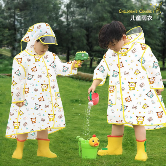 2025 new children's raincoat 3-6 years old full-printed all-in-one for boys and girls kindergarten students school poncho