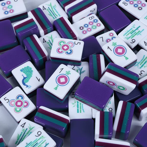 Four-Layer Color-Blocked American Mahjong Mini Travel Portable Hand-Shuffled European and American Style Mahjong Acrylic American-Style Mahjong Tiles