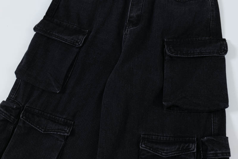 Men's Clothing Street Personality Multi-Pocket Tooling Jeans Men's and Women's Trendy Brand Urban Design Sense Casual All-Match Straight Pants_voghion.com