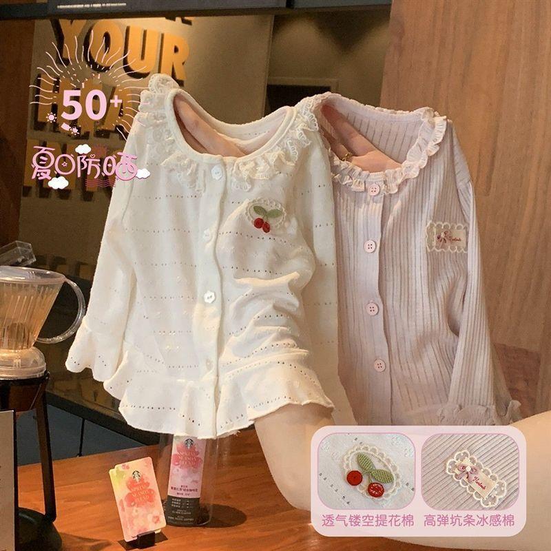 Girls' Spring and Summer Cardigan Air-Conditioning Jacket, Baby Girl's Summer Outdoor Wear, Long-Sleeve Floral Top, Children's Thin Jacket Girls' Spring and Summer Cardigan Air-Conditioning Jacket, Baby Girl's Summer Outdoor Wear, Long-Sleeve Floral Top, Children's Thin Jacket